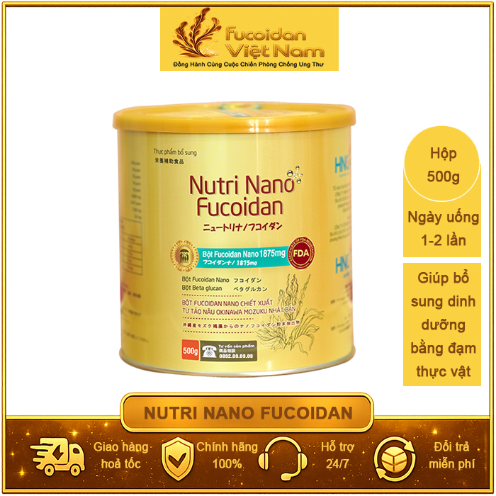Nutri Nano Fucoidan - Dùng cho người ung thư, tiểu đường, ăn chay, ăn kiêng. Hộp 500g